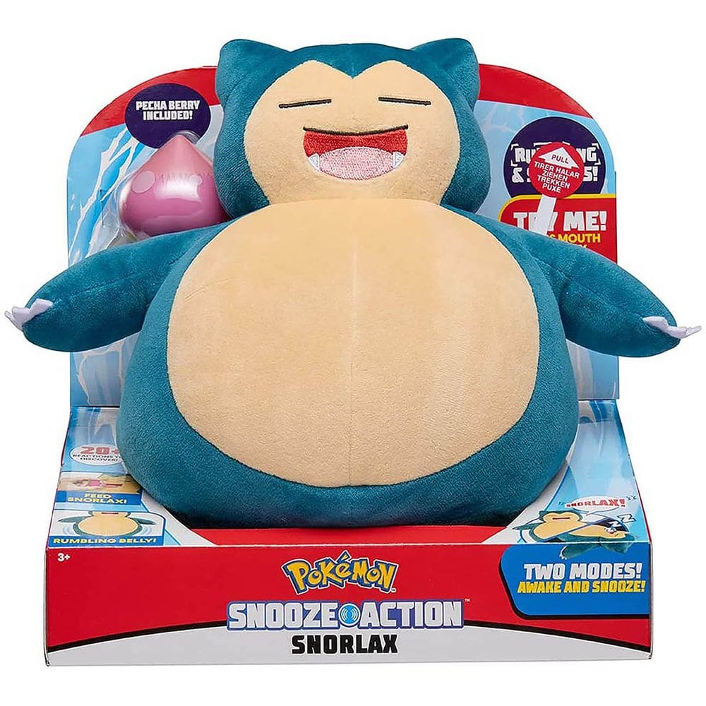 Pokemon - Pelúcia De Luxo Snorlax De 25Cm Com Som