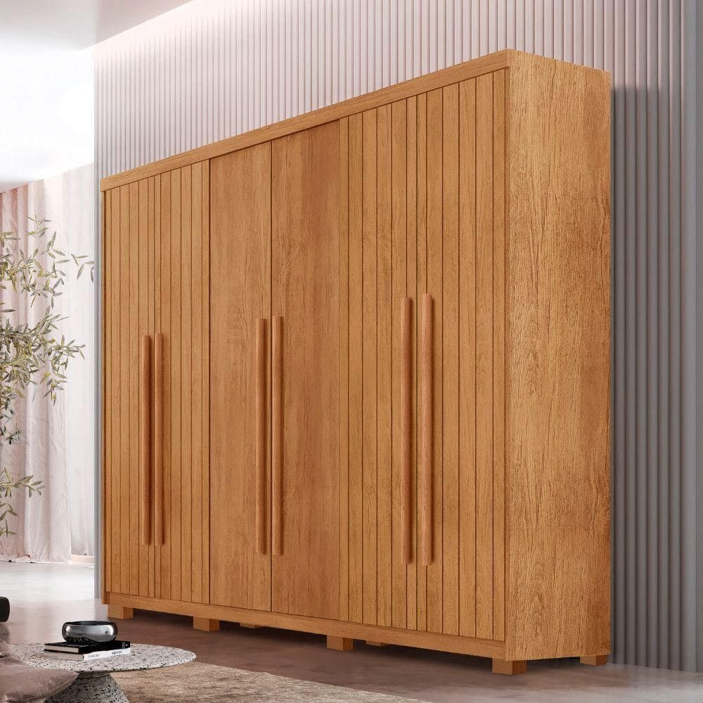 Guarda Roupa Casal Toronto 6 Portas 2 Gavetas Com Pés Moderna Naturalle Com Pés