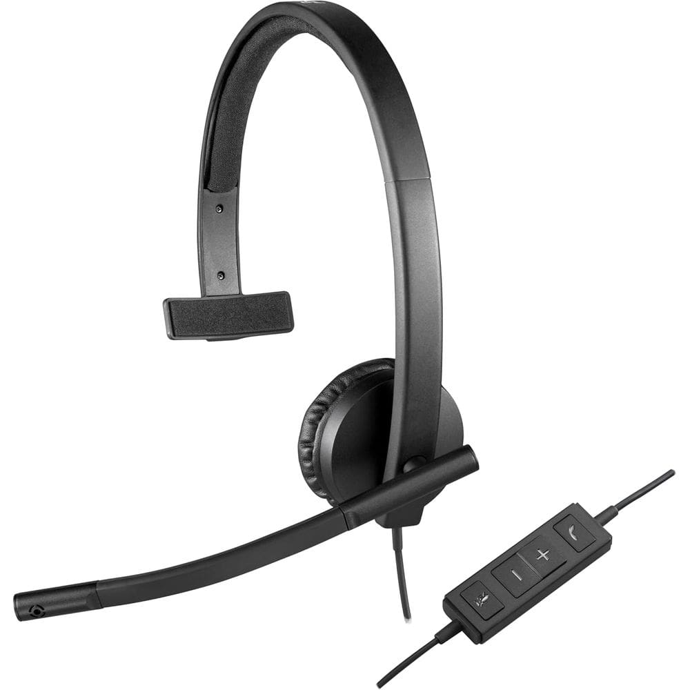 Fone de Ouvido Logitech H570E Mono USB - Preto 981-000570