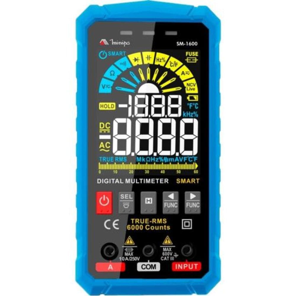 Multímetro Digital Minipa SM-1600 Azul/Preto