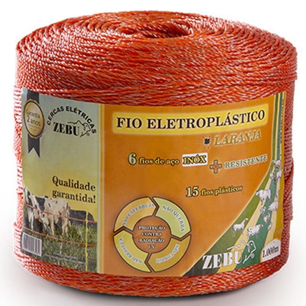 Fio Eletroplástico Zebu  Básico Laranja 1000m 31380