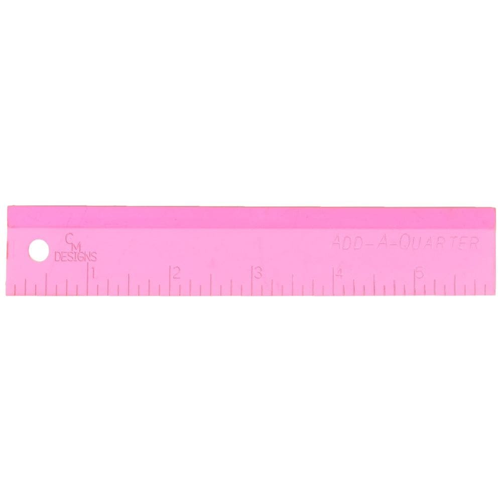 Ruler CM Designs Add-A-Quarter Pink de 6 polegadas