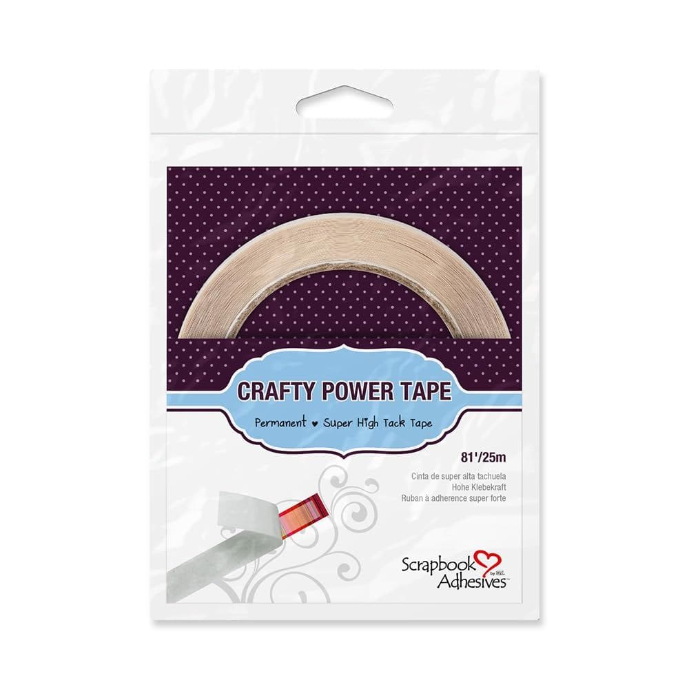 Adesivos para álbuns de recortes Crafty Power Fita dupla face de 1/4 de polegada