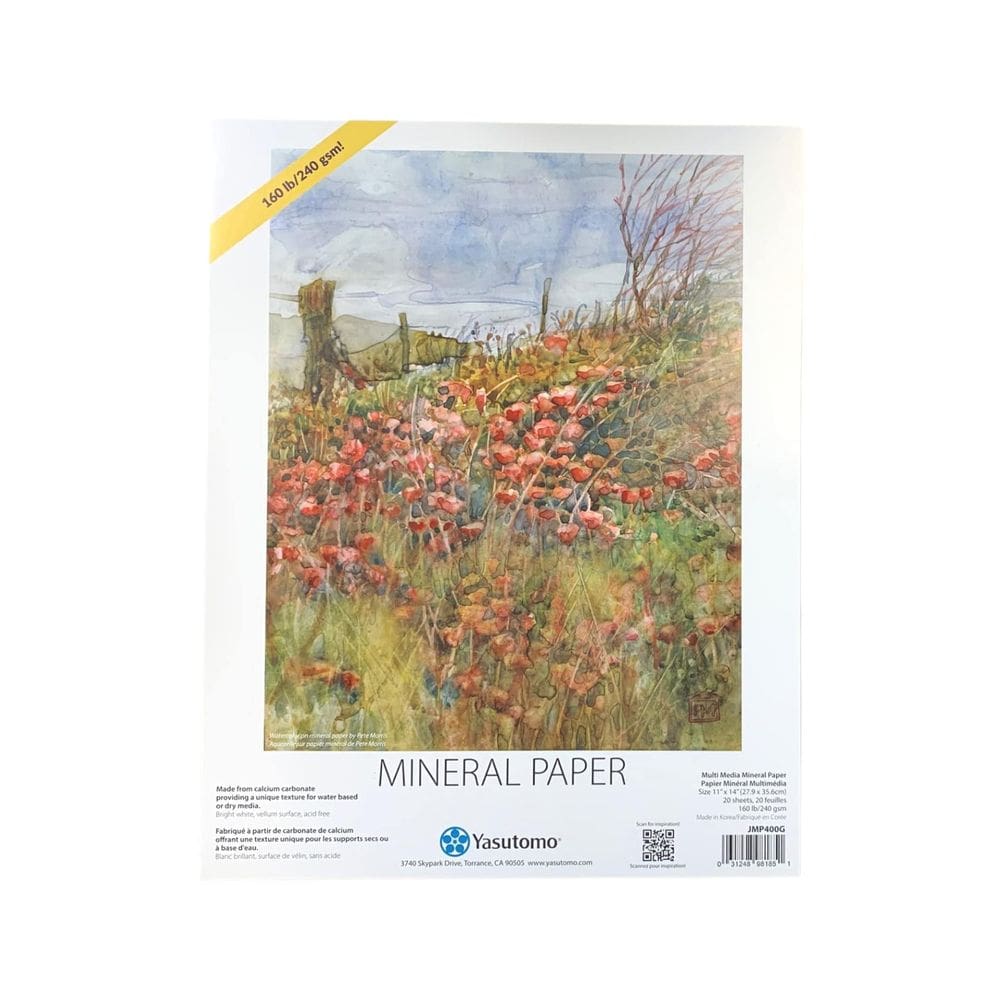 Almofada de papel mineral Yasutomo 20 folhas 14x11 polegadas 240g