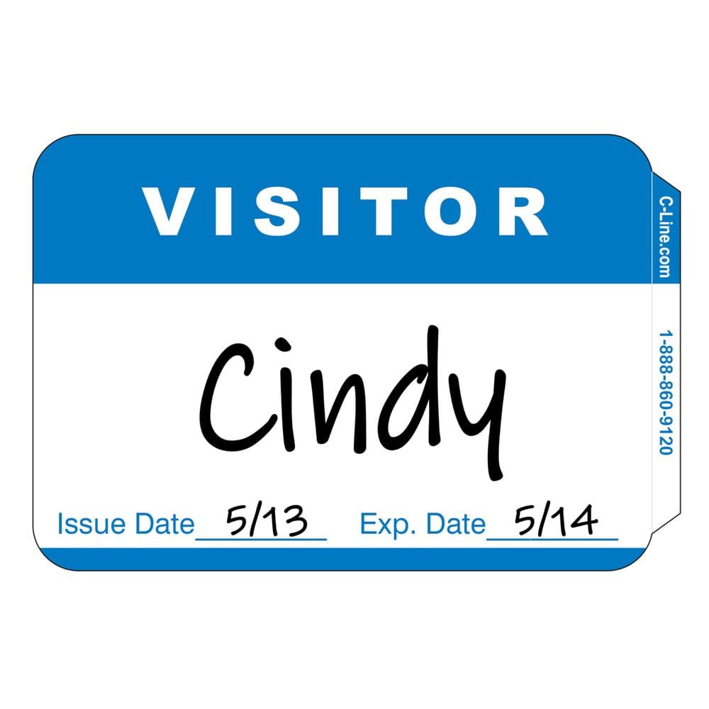 Crachás autoadesivos C-Line 2x3,5 cm azul 100/caixa (92245)