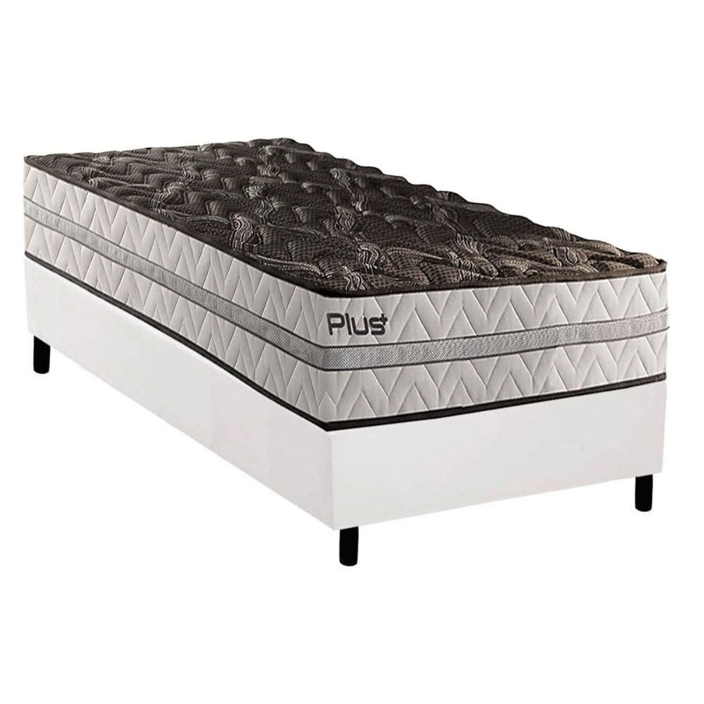 Cama Box Solteiro: Colchão Espuma D33 Paropas Pasquale Plus + Base CRC Corano White (88x188)