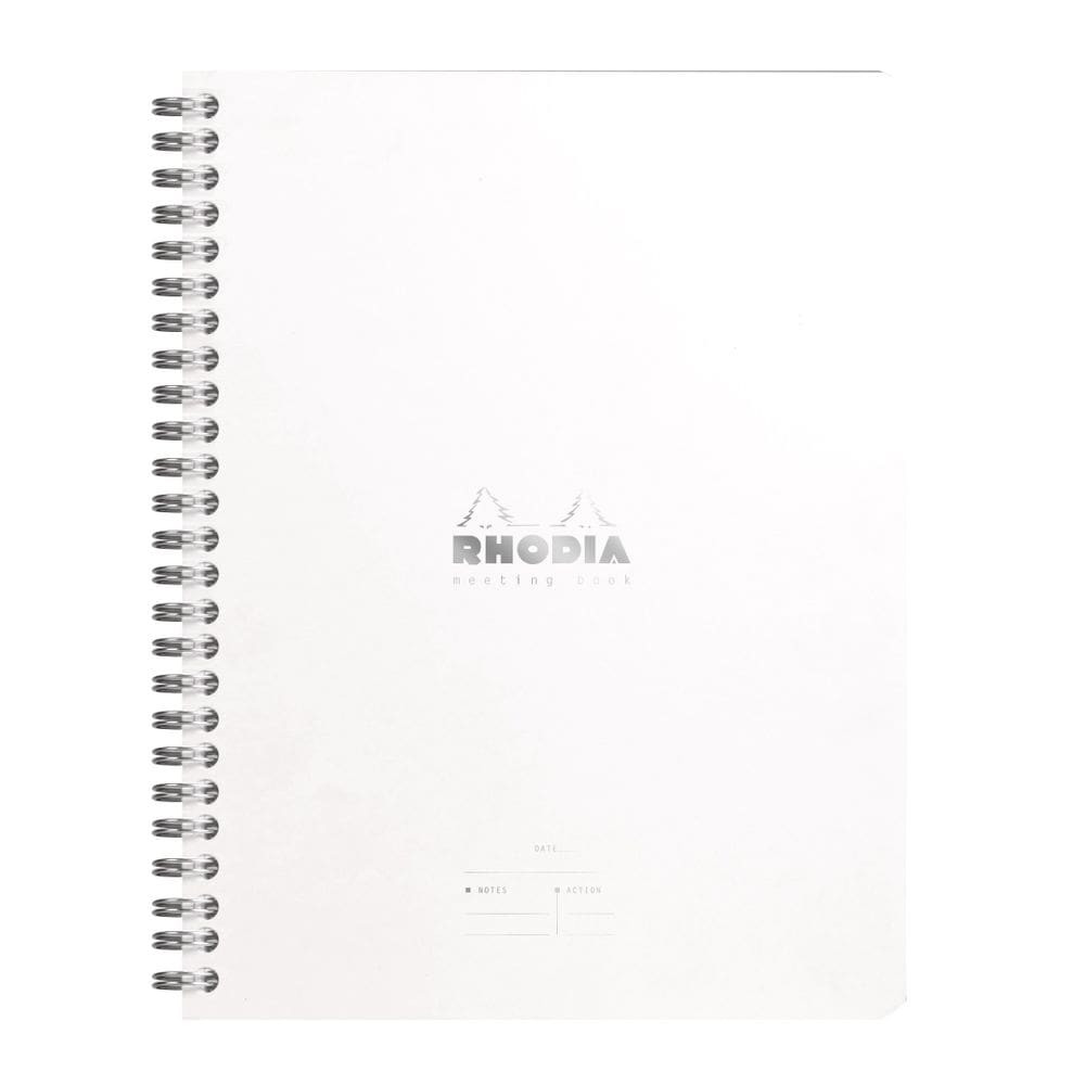Caderno Rhodia Wirebound Meeting Book A5+ pré-impresso branco