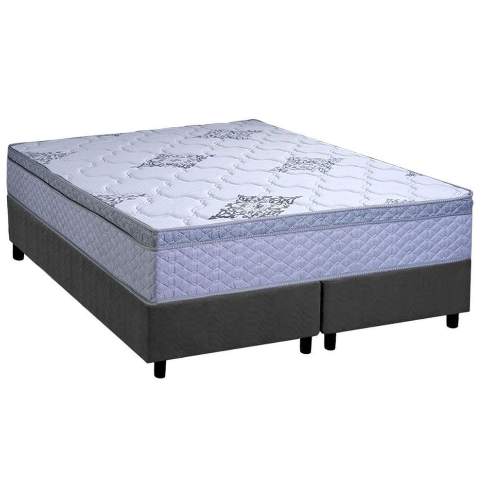 Conjunto Box Queen: Colchão Espuma Paropas D28 Gold Extra Gray + Base CRC Suede Gray (158x198)