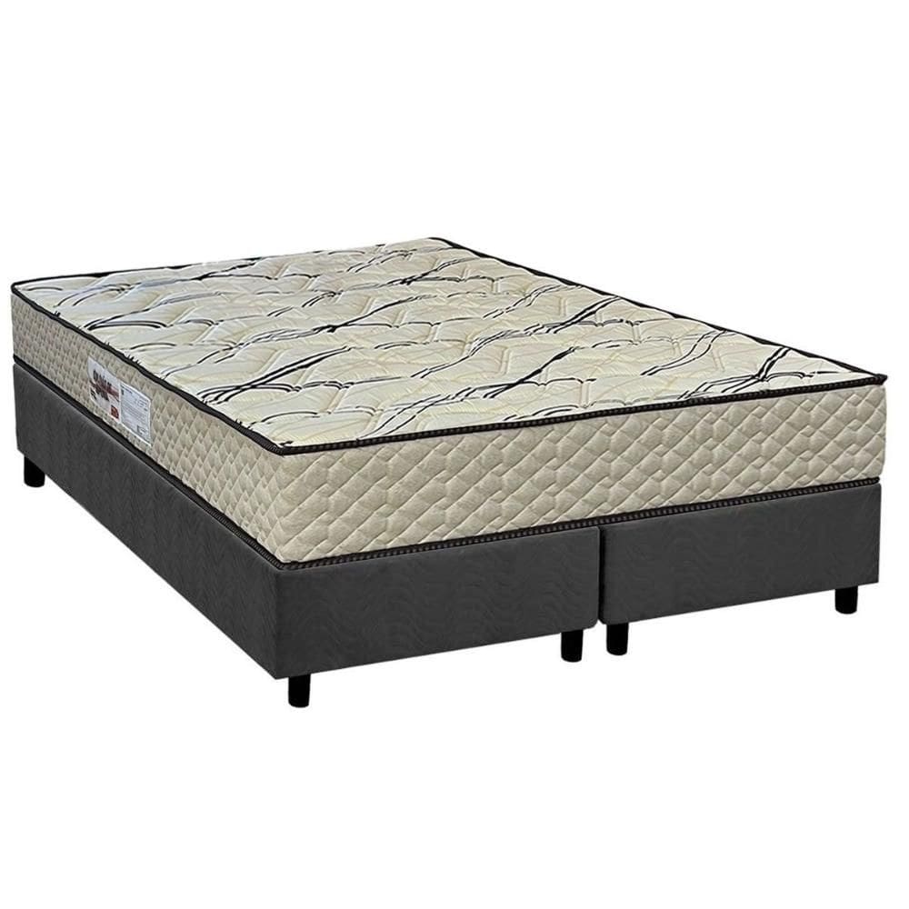 Cama Box King: Colchão Espuma D33 Paropas AG65 Max Sono + Base CRC Suede Gray (193x203)