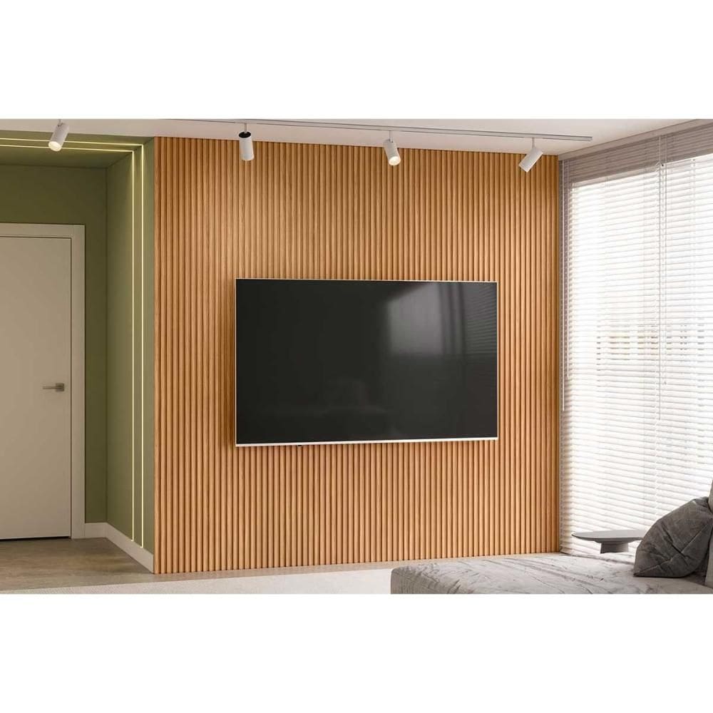 Painel p/ Banheiro até 90 Pol Modular 2.6 Ripado 258x250cm Nature Fosco - Linea Brasil