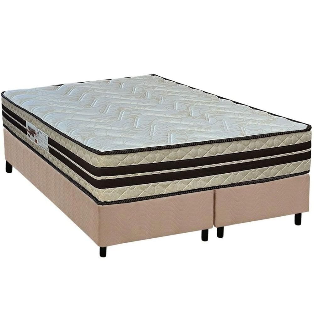 Cama Box Queen: Colchão Espuma D45 Paropas AG65 Confort New + Base CRC Suede Clean (158x198)