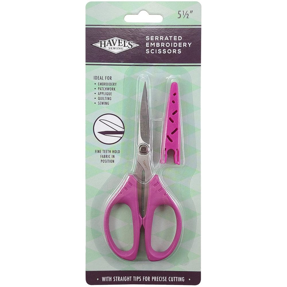Tesoura Havel`s Serrilhado Bordado Roxo 16cm x 20cm