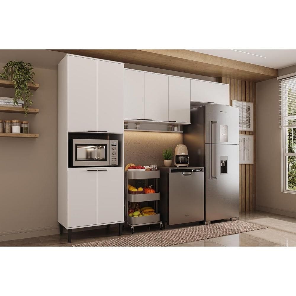 Cozinha Modulada Carraro Alpha Alpha 3 Peças (2Aéreos+1Paneleiro) C3P34 Branco-Carraro