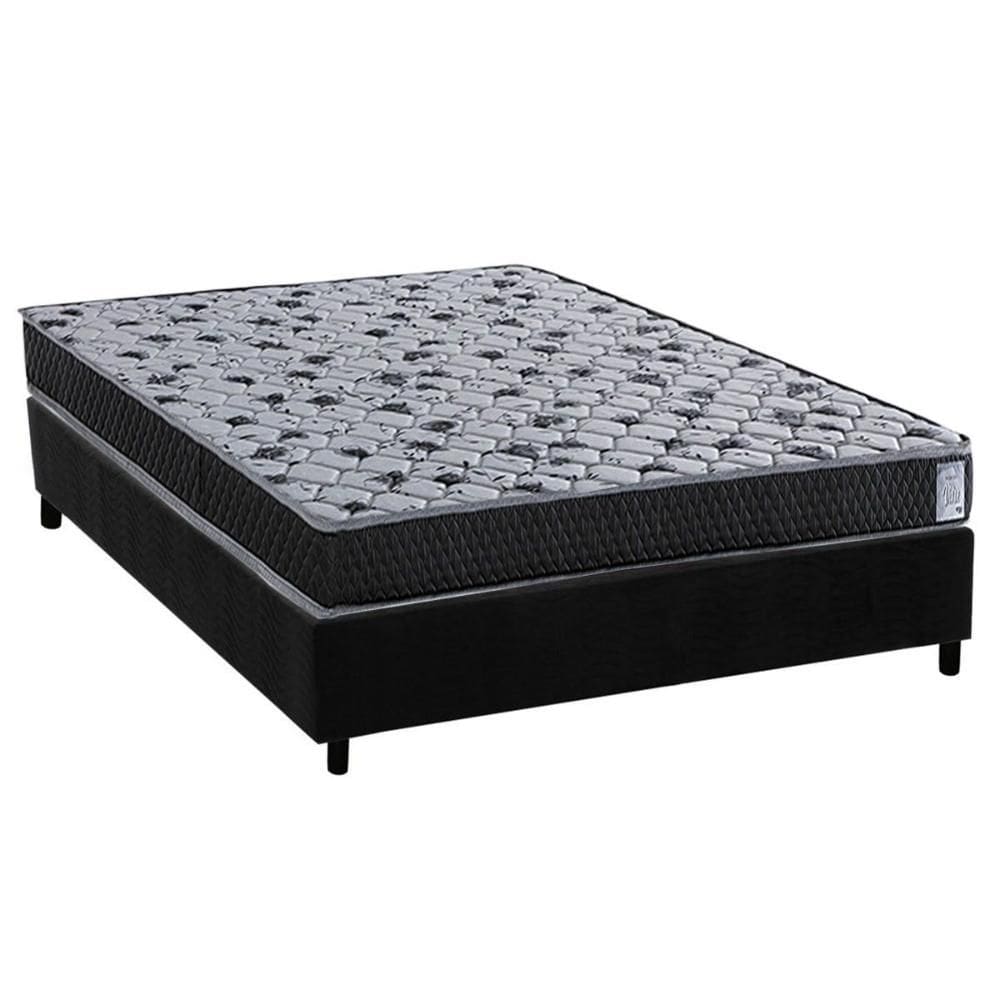 Cama Box Casal: Colchão Ortopédico Herval AG65 Vitre + Base CRC Suede Black (138x188)