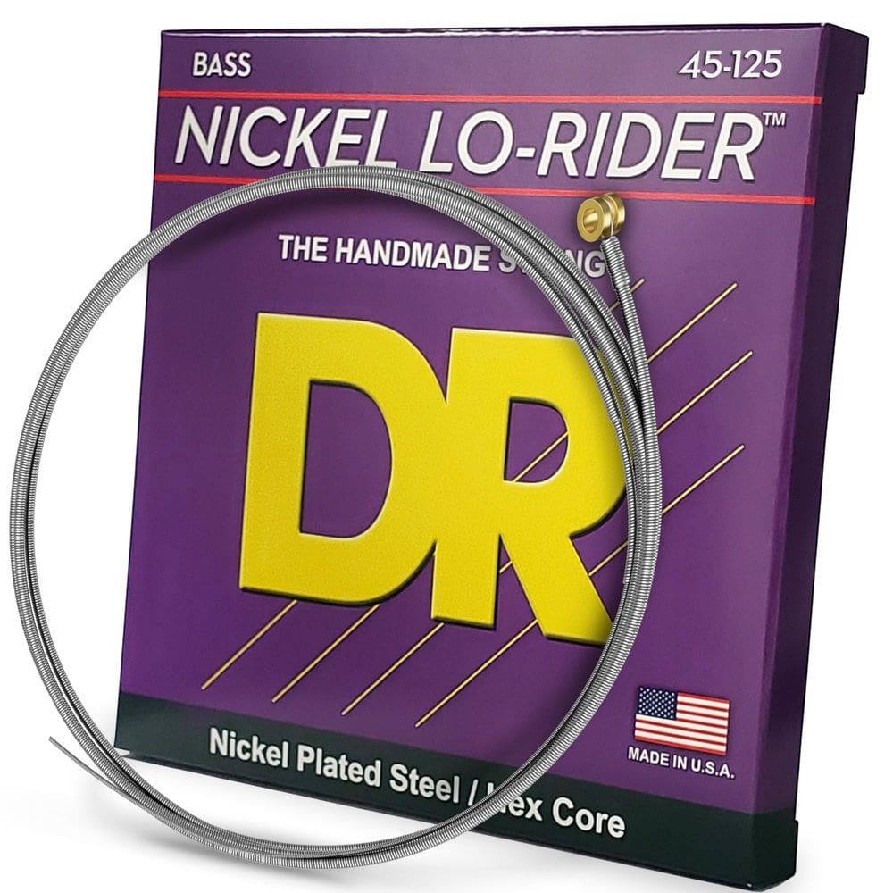 Cordas de baixo DR Strings Nickel Lo-Rider 5 cordas 45-125