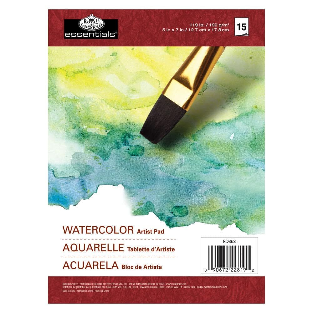 Bloco de papel para artistas em aquarela Royal Brush Essentials 5x7 polegadas