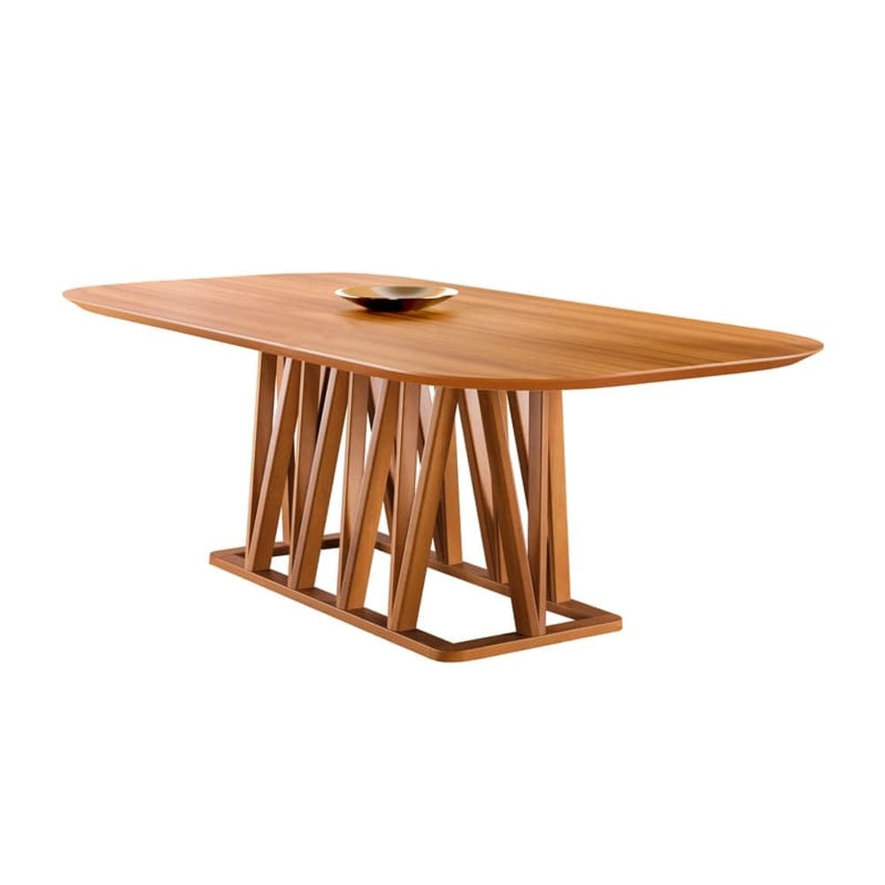 Mesa de Jantar Moderna Madeira Maciça 2,20x1,10m - Granada - Harmonia Salas