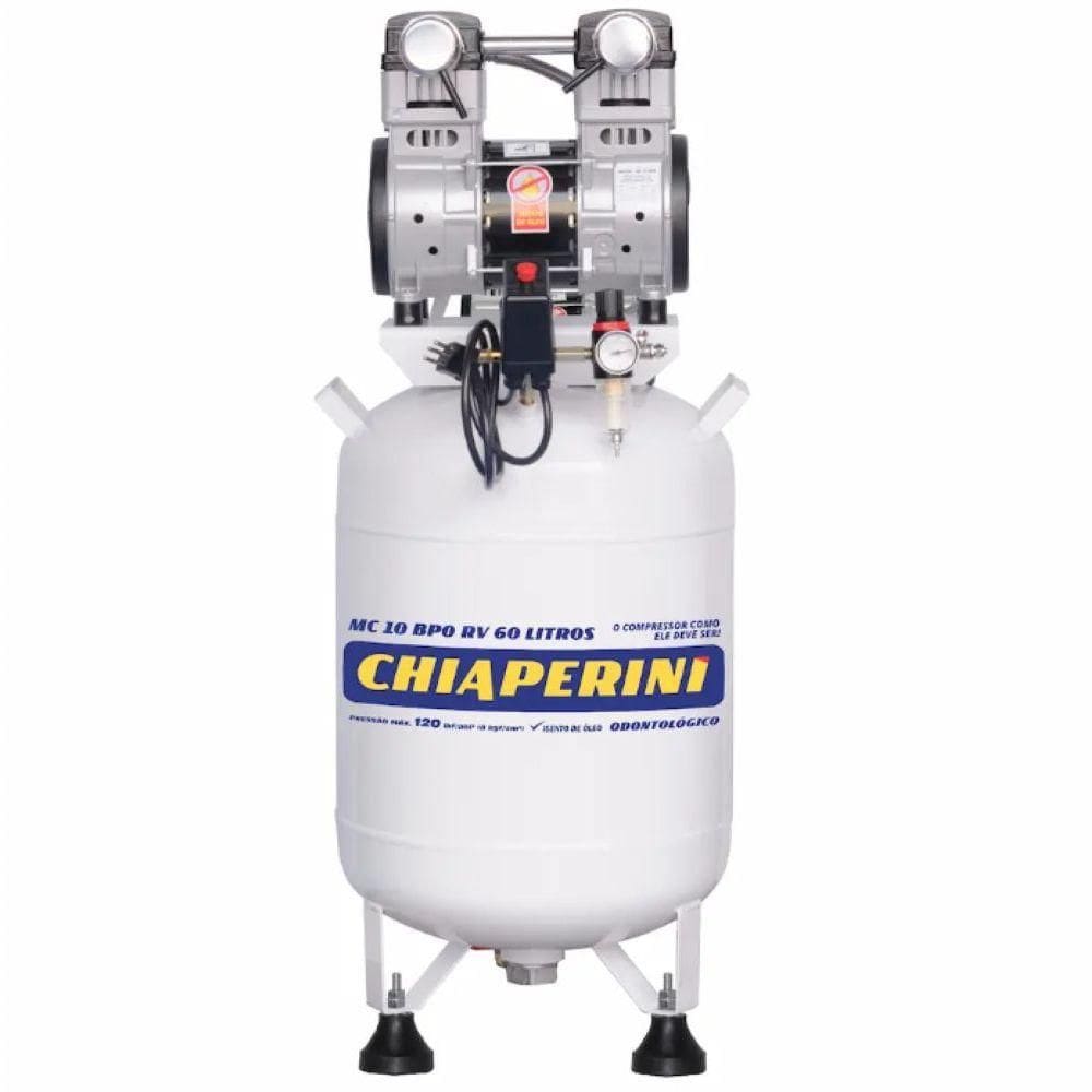 Motocompressor Odontológico S-Óleo 60l Mc10 Chiaperini 220V