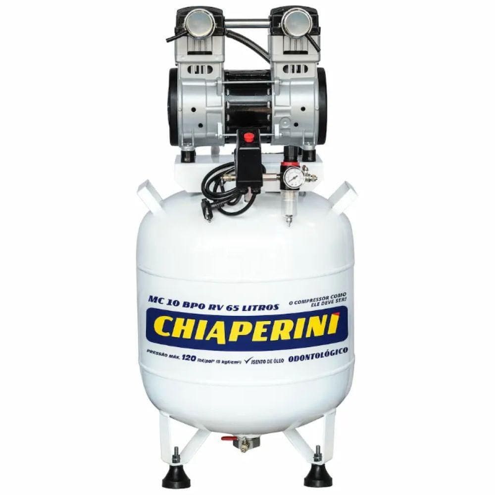 Motocompressor Odontológico Sem Óleo 65l Mc10 022494 Chiaperini 220V