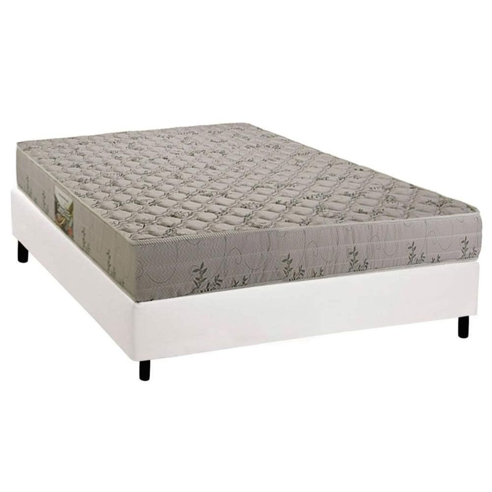 Cama Box Casal: Colchão Espuma D33 Herval Cannes + Base CRC Corano White (138x188)