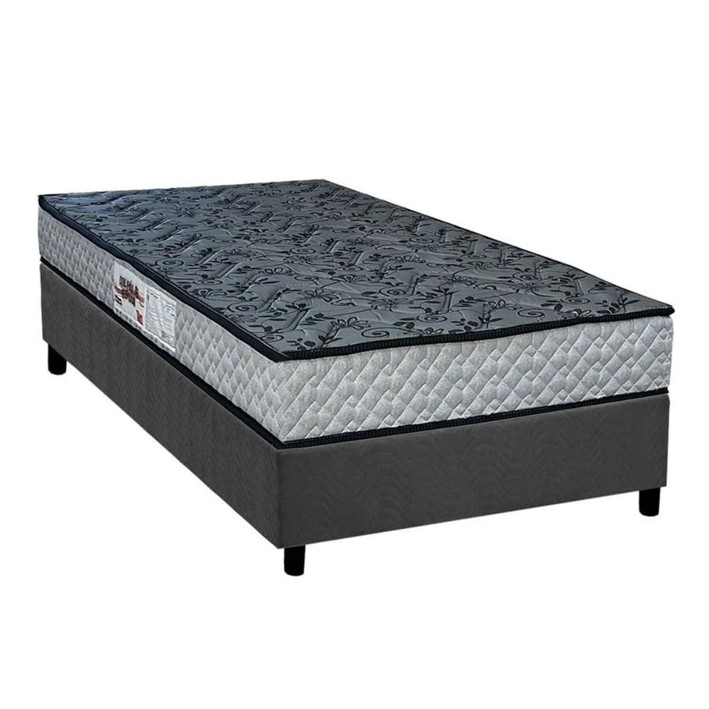 Conjunto Box Solteiro: Colchão Espuma Paropas D23 AG65 Royalle Rustico + Base CRC Suede Gray (88x188)