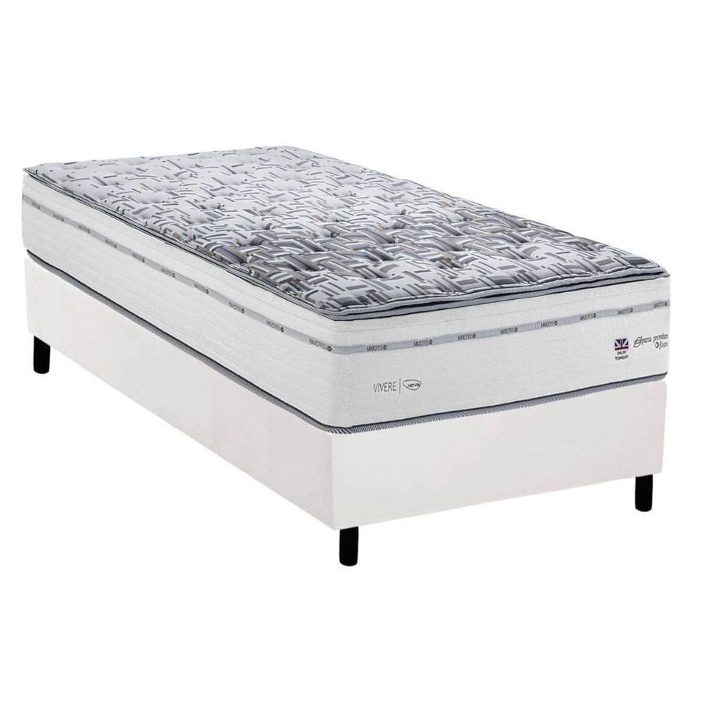 Cama Box Solteiro: Colchão Molas Ensacadas Herval Maxspring C1723 + Base CRC Corano White (88x188)