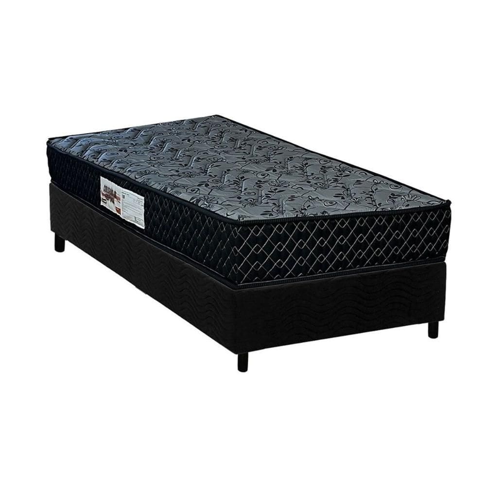 Conjunto Box Solteiro: Colchão Espuma Paropas AG65 Prime Gold Black + Base CRC Suede Black (88x188)