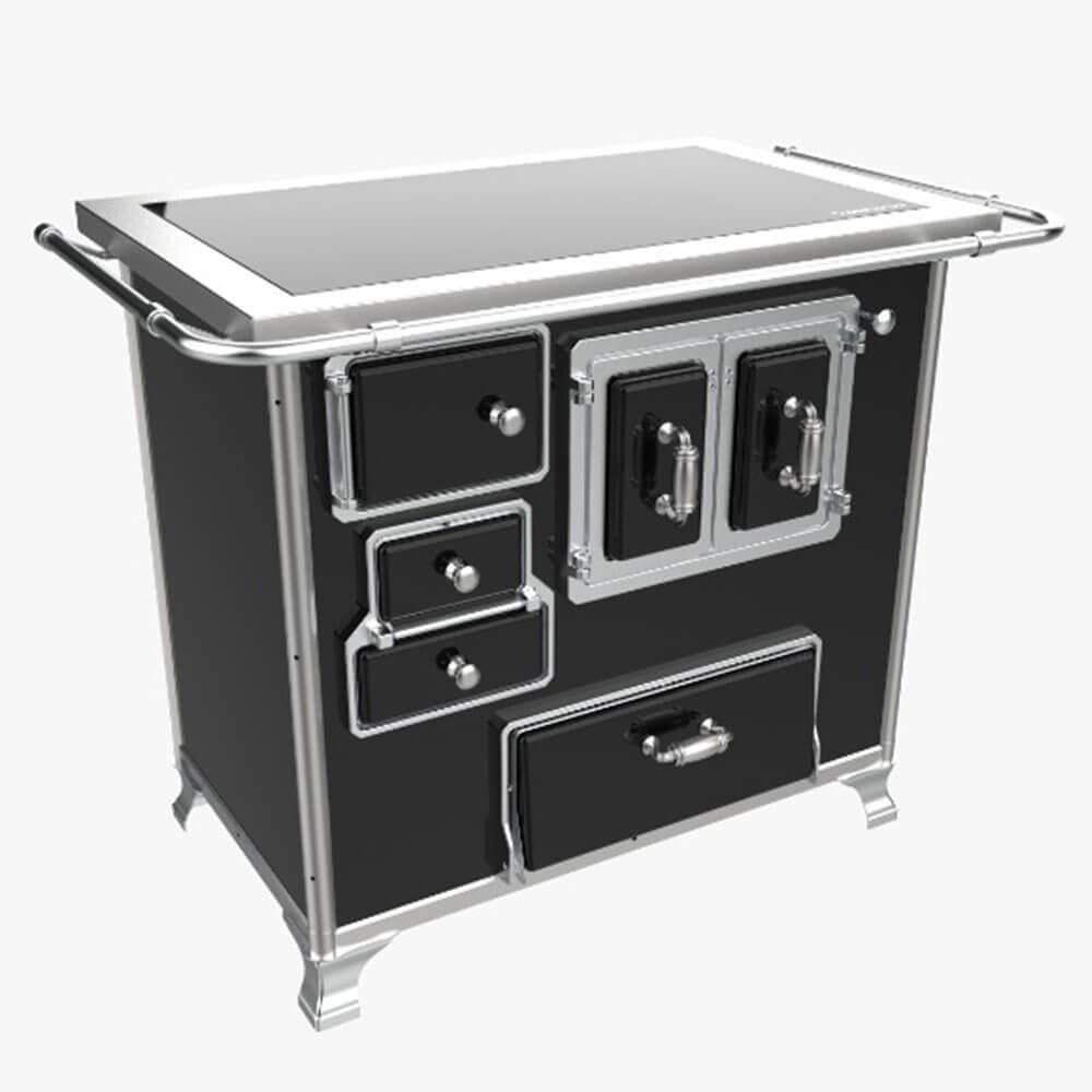 Fogão a Lenha Venâncio Vitrocerâmico N° 02 Gabinete e Porta Dupla Direito Preto S/ tampa FL2GV 35947