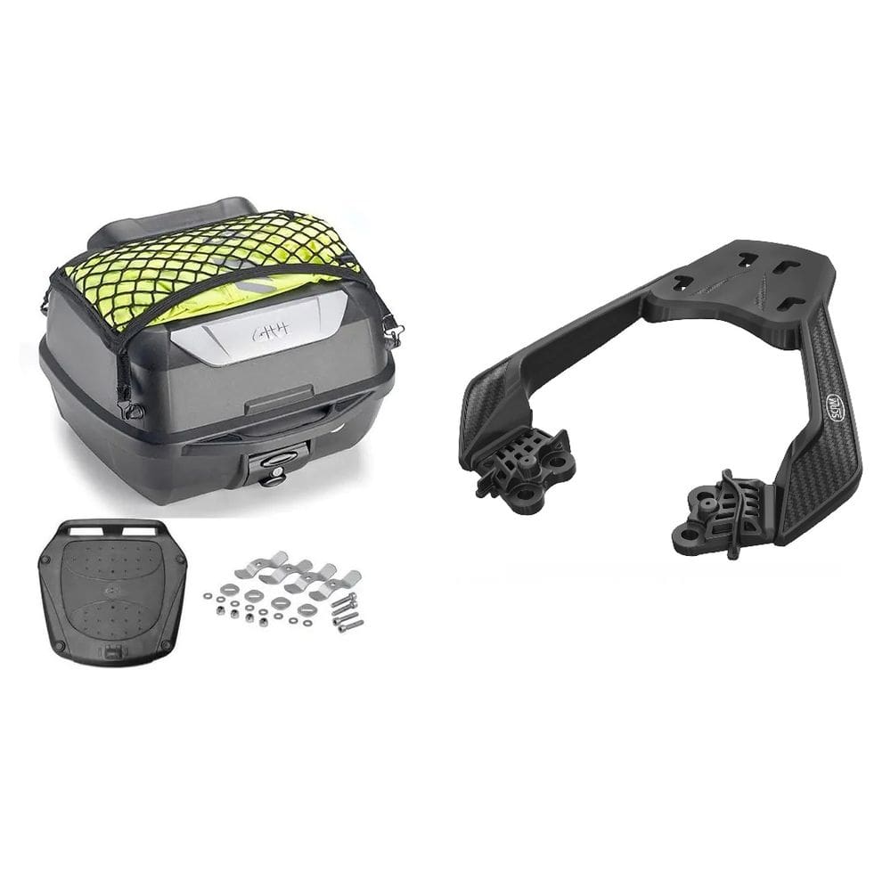 Kit Baú 43L Monolock Adventure Givi E43nbr + Bagageiro Moto Cb300f Twister 2023 2024 Spto753 Scam