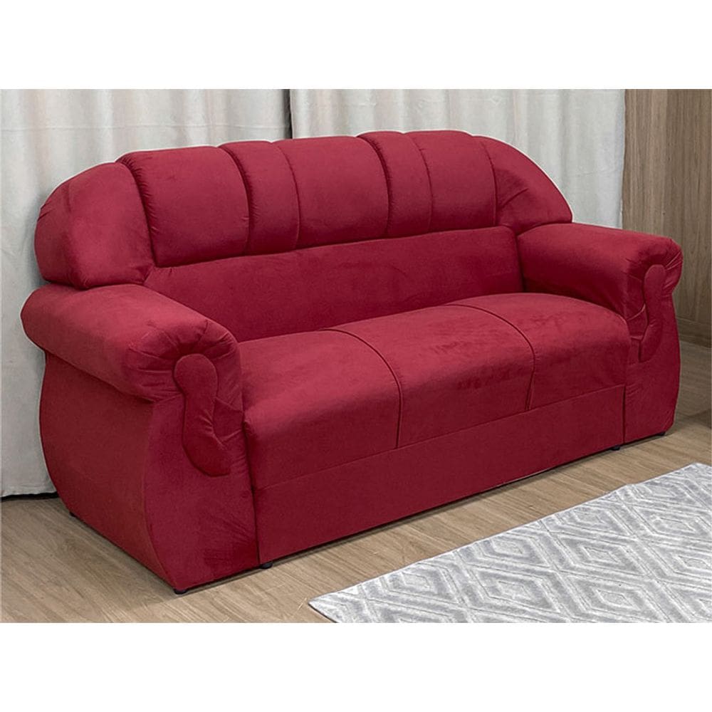 Sofá 3 Lugares Vermelho 608 Corsa
