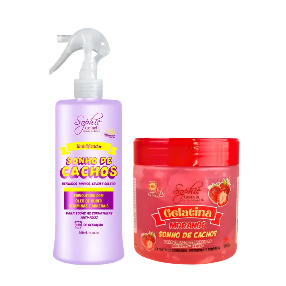 Kit Gelatina Capilar e Umidificador Sonho de Cachos Sophie Cosmetic