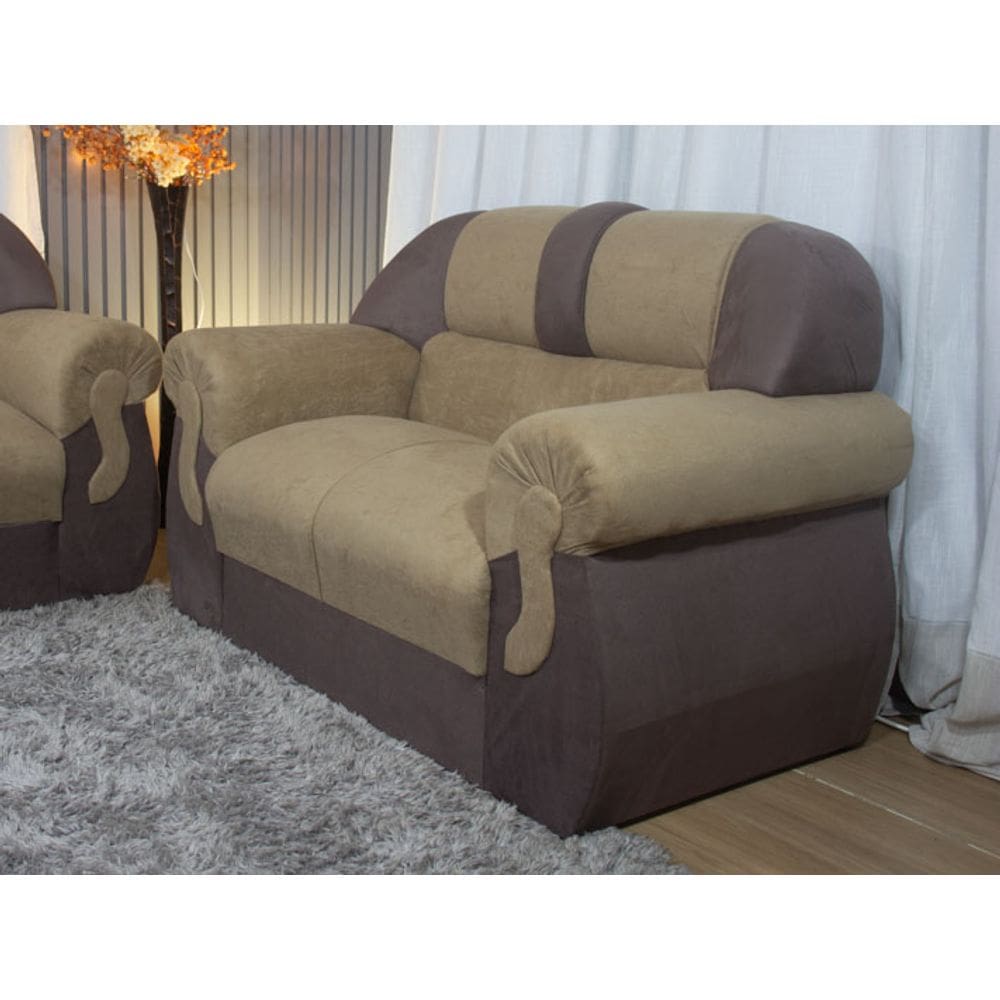 Sofá 2 Lugares Bege com Marrom 607/603 Corsa