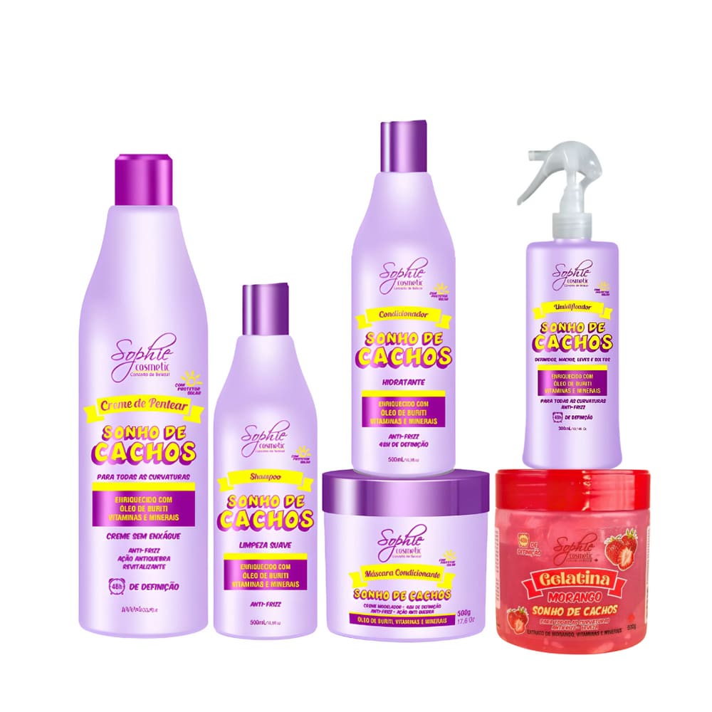Kit Gelatina Capilar e Sonho de Cachos Sophie Cosmetic