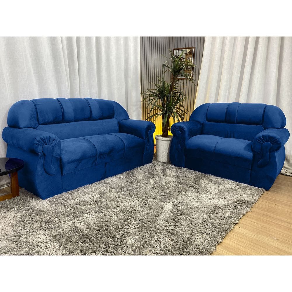 Sofá 2 e 3 Lugares Azul 410 Corsa