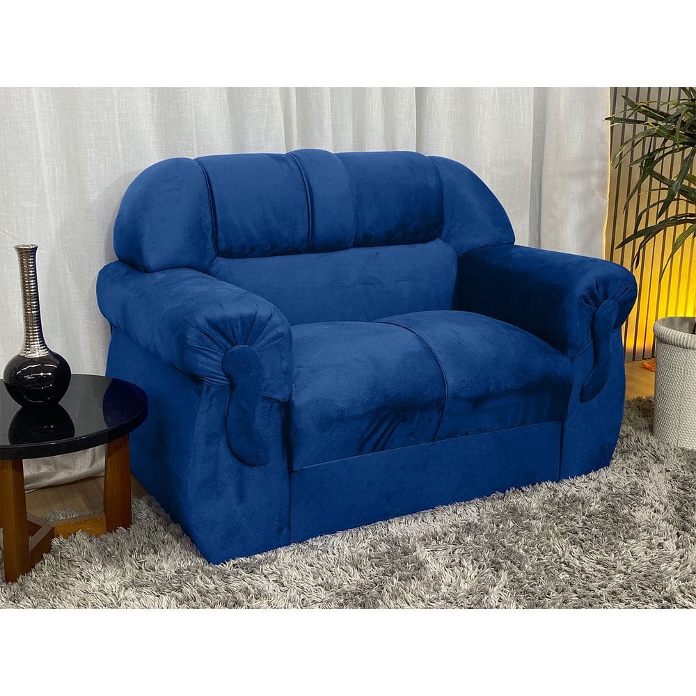 Sofá 2 Lugares Azul 410 Corsa