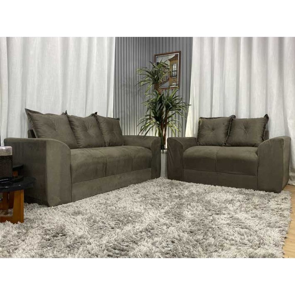 Sofá 2 e 3 Lugares Marrom Cappuccino 609 Porto