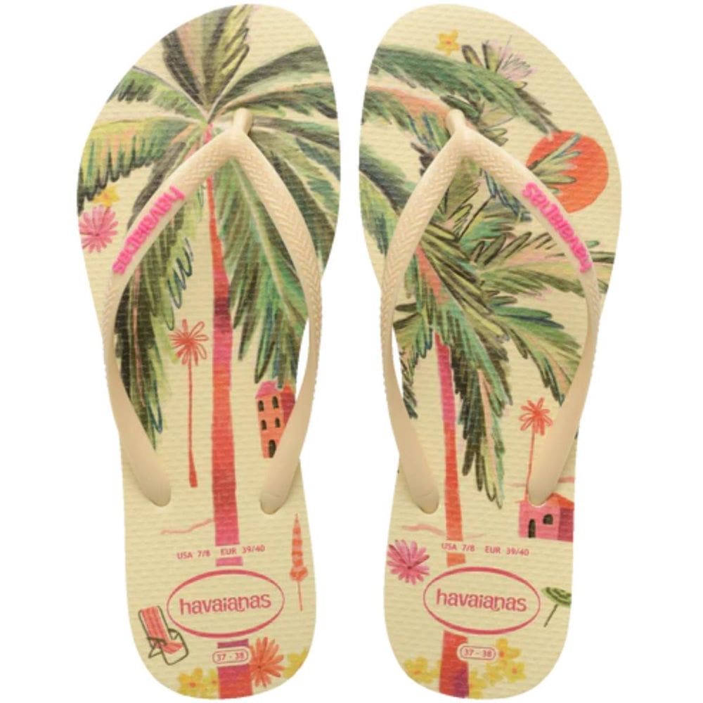 Chinelo Havaianas Slim Summer Bliss Feminino - Bege e Rosa