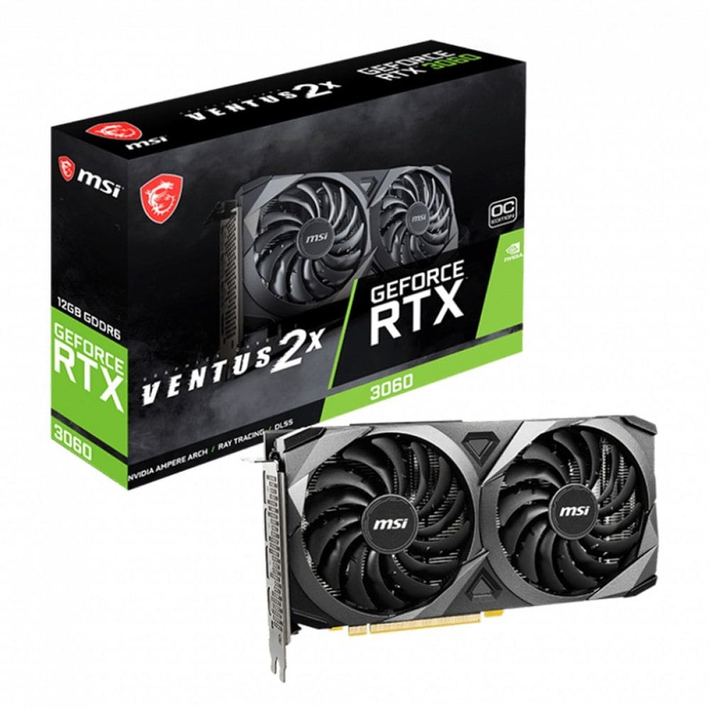 Placa de Vídeo MSI NVIDIA GeForce RTX 3060 VENTUS 2X OC 12GB
