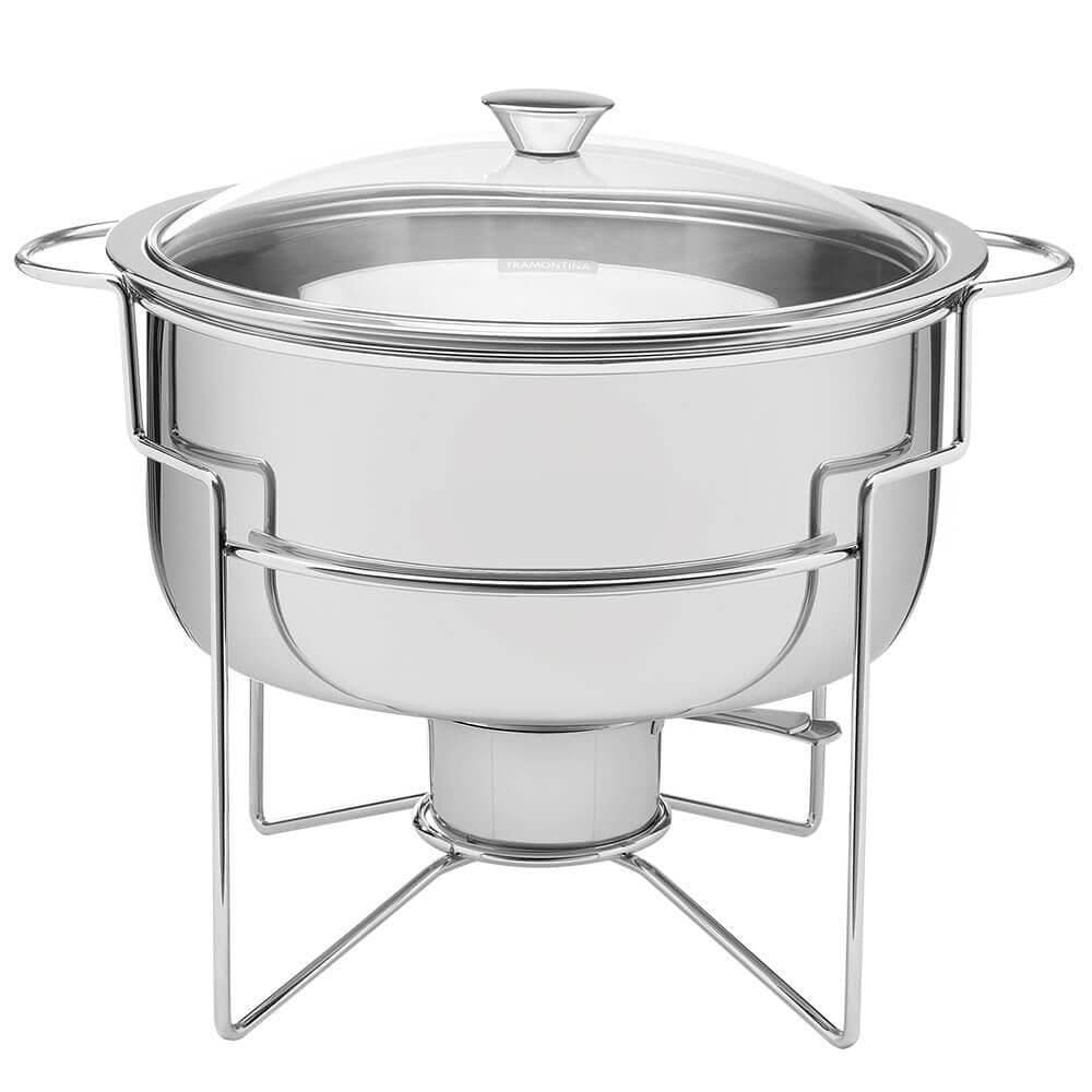 Rechaud Banho-maria Tramontina em Aço Inox 7 L com Fogareiro com Alças 61042200