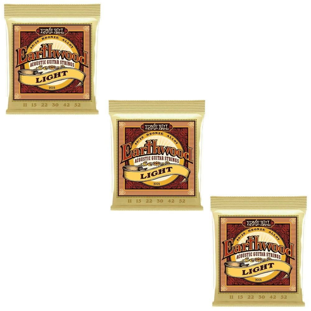 Kit 3 Encordoamento Violão Aço 011 Ernie Ball Earthwood Tensão Leve