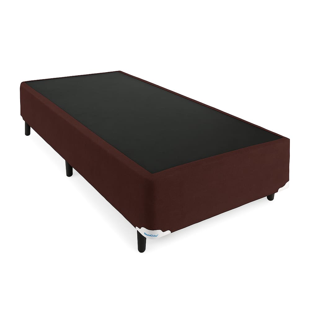 Base Box Solteiro Suede Marrom - 78x188cm