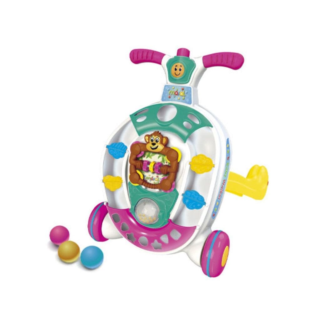 Andador Infantil de Empurrar Baby Walker com Rodinhas Antiderrapantes +12m Interativo Maral