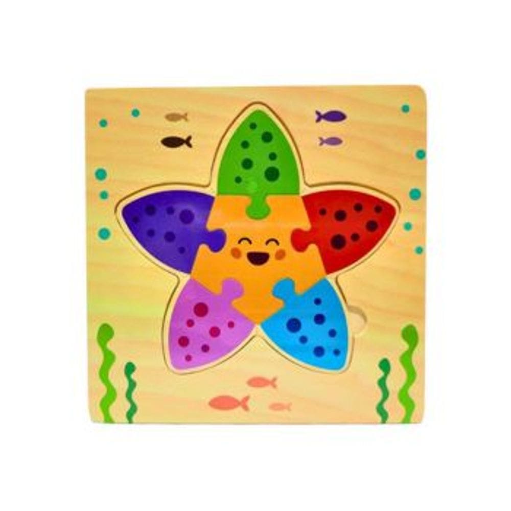 Quebra Cabeca MDF Mini 7 Pecas Toymix Estrela do Mar 15x15x0,3cm Brinquedo Educativo Pedagogico