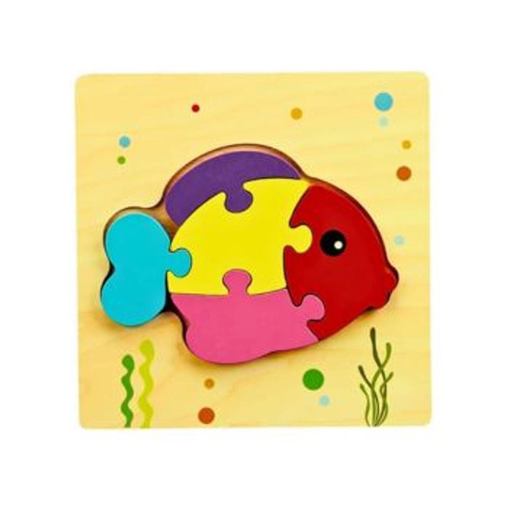 Quebra Cabeca MDF Mini 6 Pecas Toymix Peixe 15x15x0,3cm Brinquedo Educativo Pedagogico