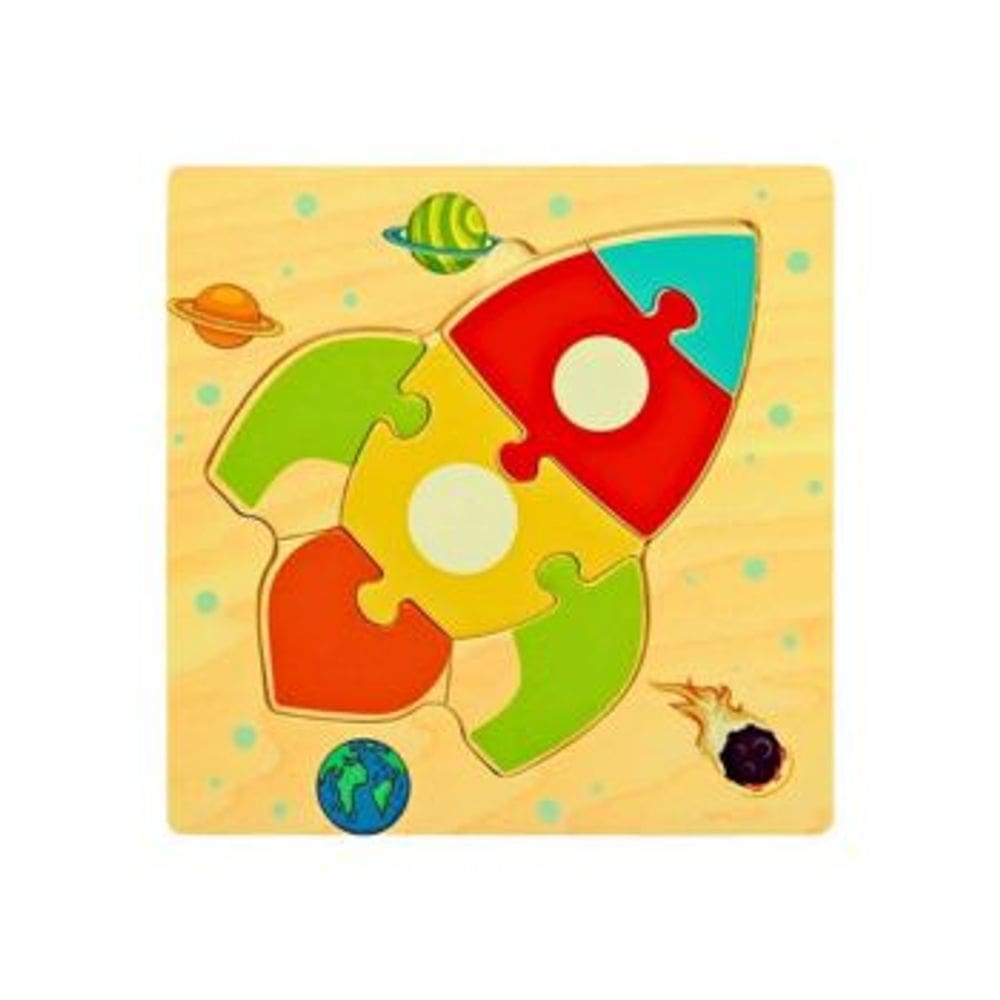Quebra Cabeca MDF Mini 7 Pecas Toymix Foguete 15x15x0,3cm Brinquedo Educativo Pedagogico