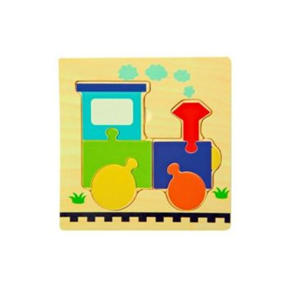 Quebra Cabeca MDF Mini 7 Pecas Toymix Trem 15x15x0,3cm Brinquedo Educativo Pedagogico