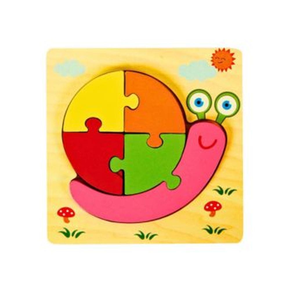 Quebra Cabeca MDF Mini 6 Pecas Toymix Caracol 15x15x0,3cm Brinquedo Educativo Pedagogico