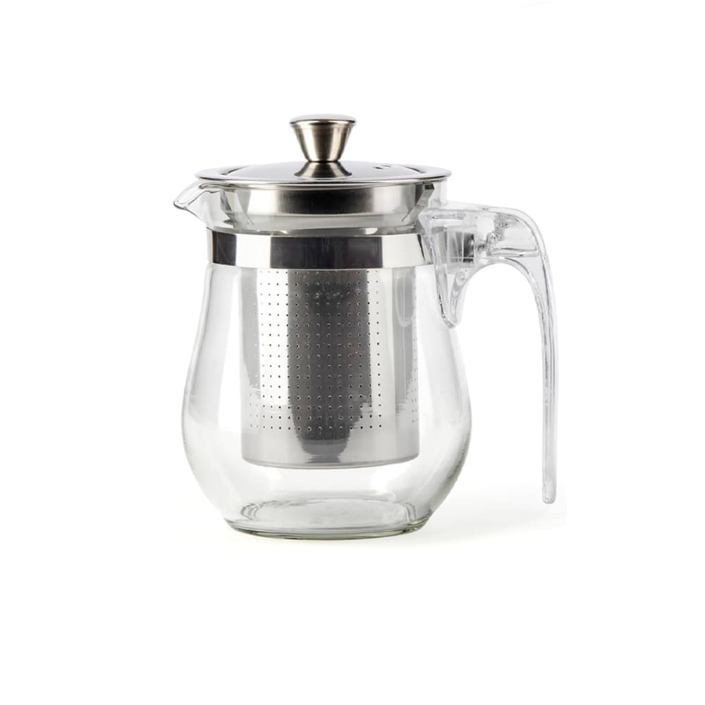 Chaleira de Vidro com Infusor Tampa de Inox e Alça Acrílica 300ml