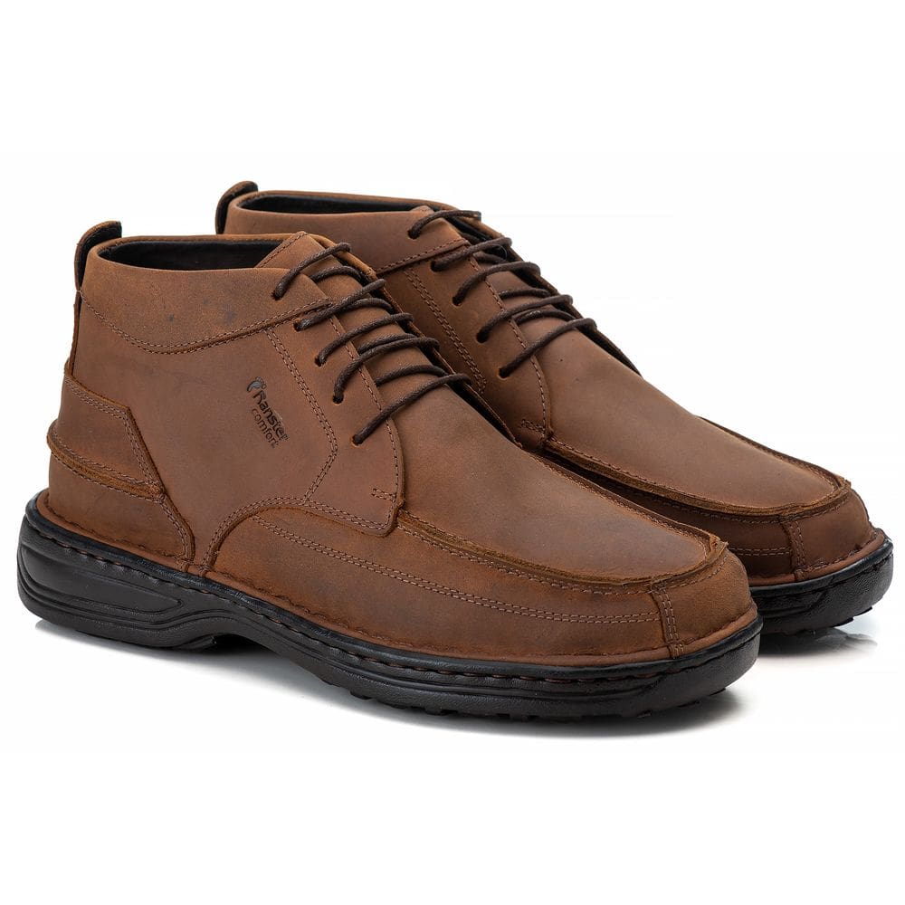 Coturno Casual Conforto Couro Marrom - RT8004NBKCAS