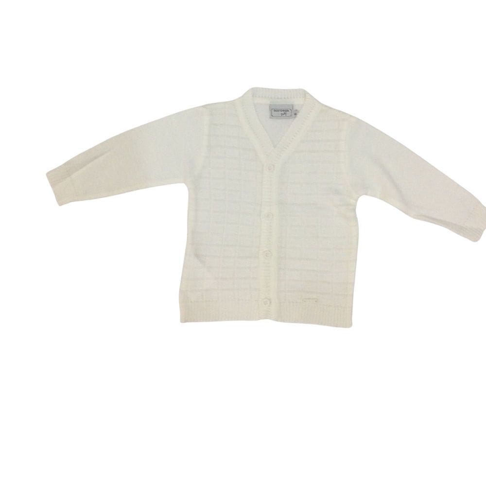 Cardigan masc linho  infanti losangos Noruega  branco